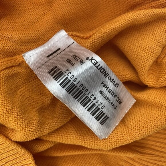 Zara Women’s Size M Orange V-Neck Sleeveless Sweater Knit Vest Top Preppy - Picture 8 of 9